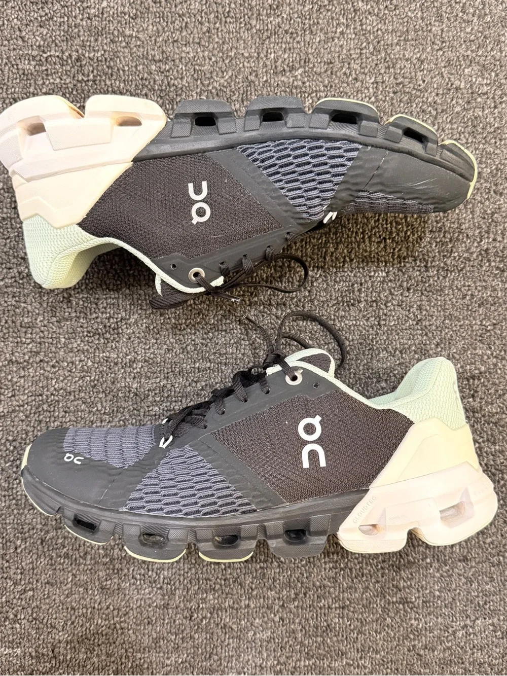 On Running Women’s Athletic Shoes — Black with Mint Accents